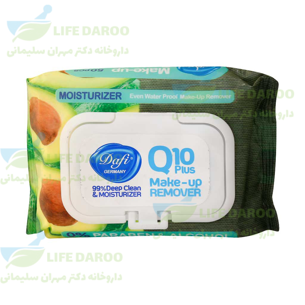 دستمال مرطوب پاک کننده آرایش کیو تن پلاس دافی 50 عدد