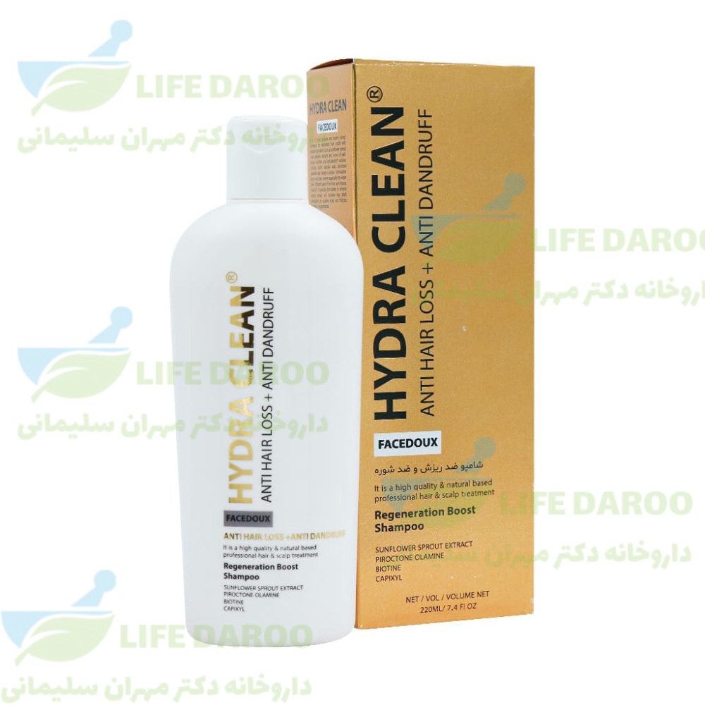 شامپو ضد ریزش و ضد شوره هیدراکلین فیس دوکس