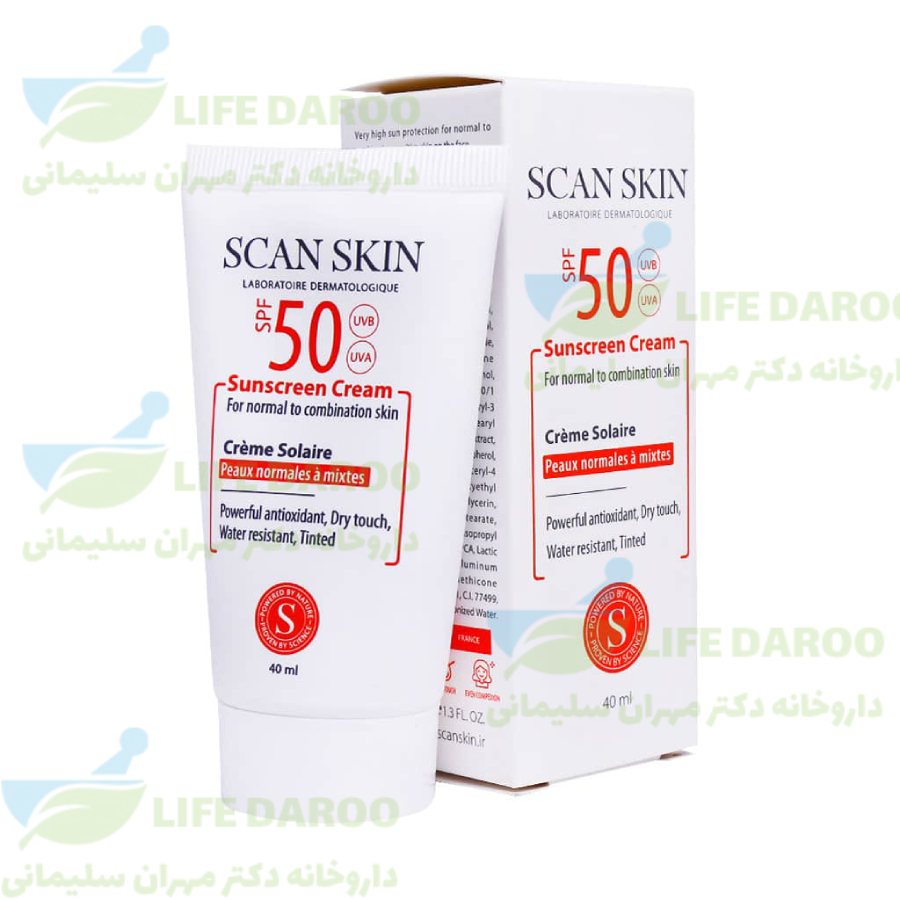 کرم ضد آفتاب SPF50 پوست نرمال تا مختلط اسکن اسکین