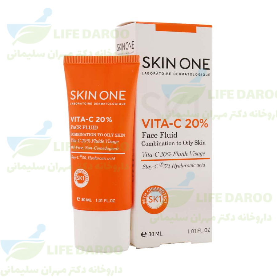 فلوئید صورت ویتامین سی 20 درصد اسکین وان