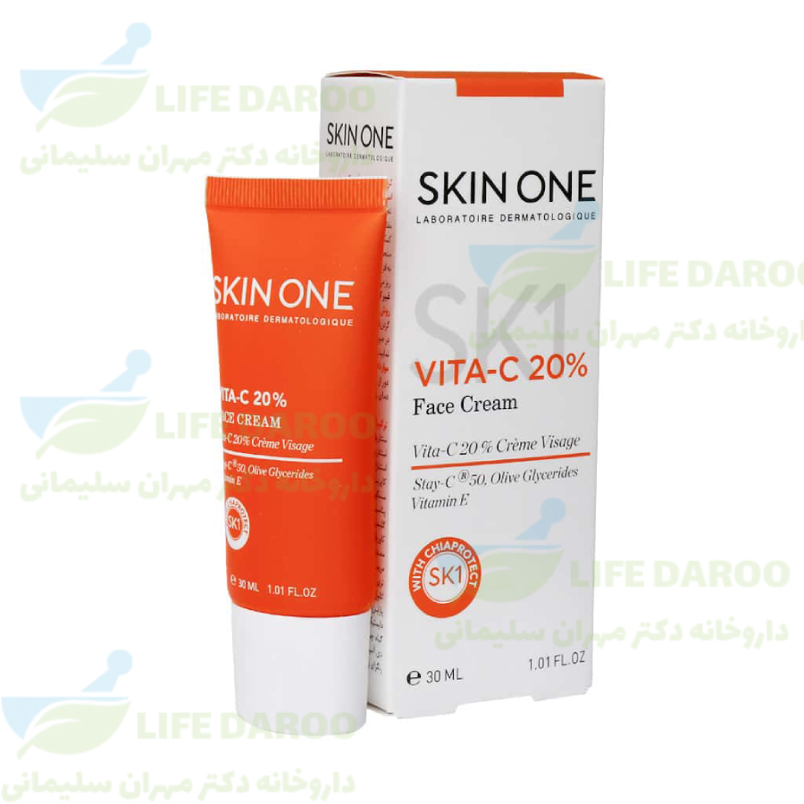 کرم صورت ویتامین سی 20 درصد اسکین وان