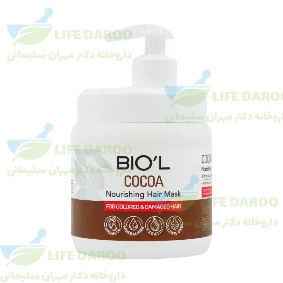 ماسک مو  رنگ شده و آسیب دیده حاوی کاکائو داخل حمام بیول